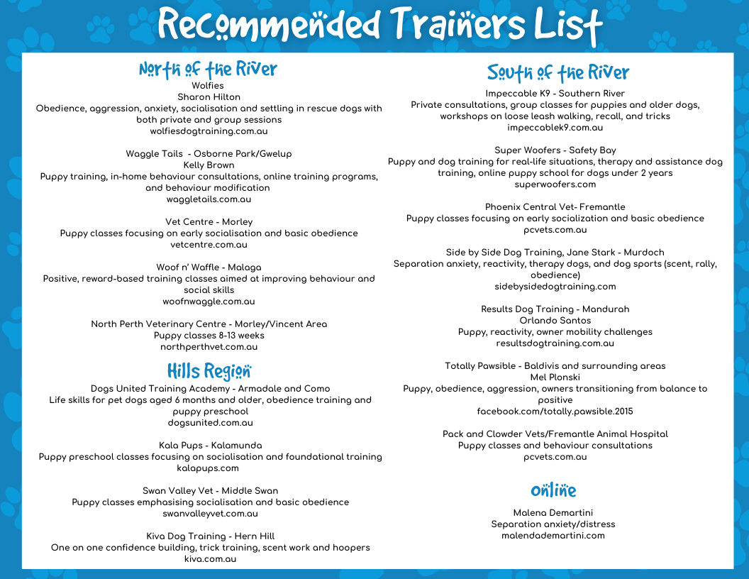 Recommended Trainers List